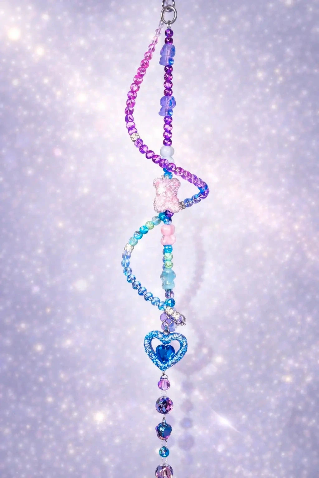 Spiral Blue and Pink Teddy Suncatcher
