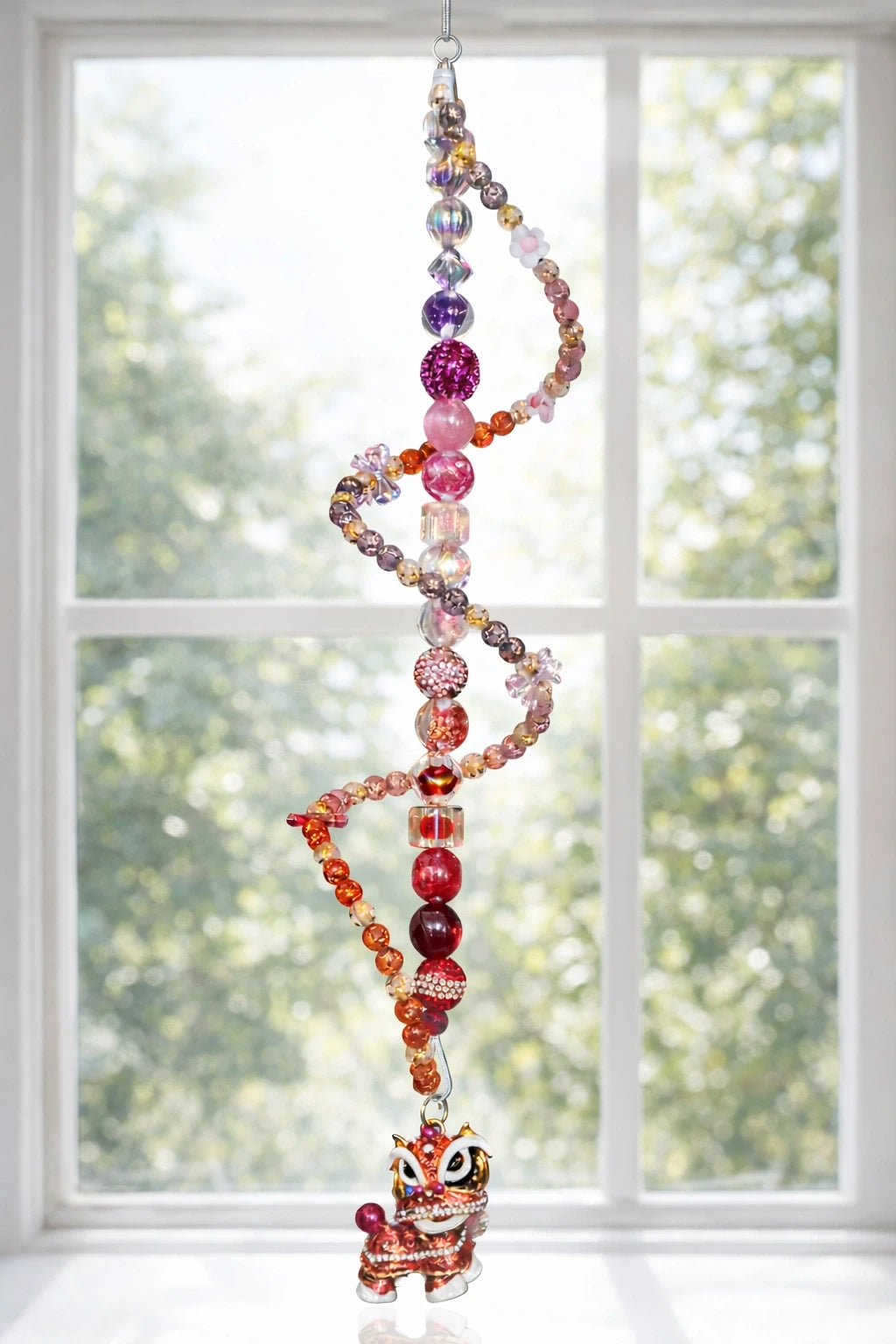 Spiral Suncatcher with a Chinese Dragon Focal