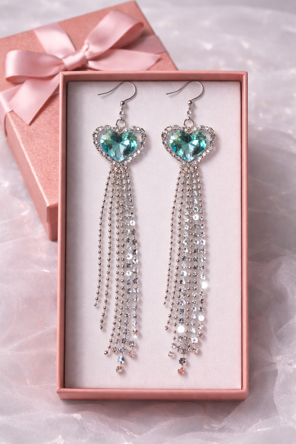 Rhinestone Heart Earrings