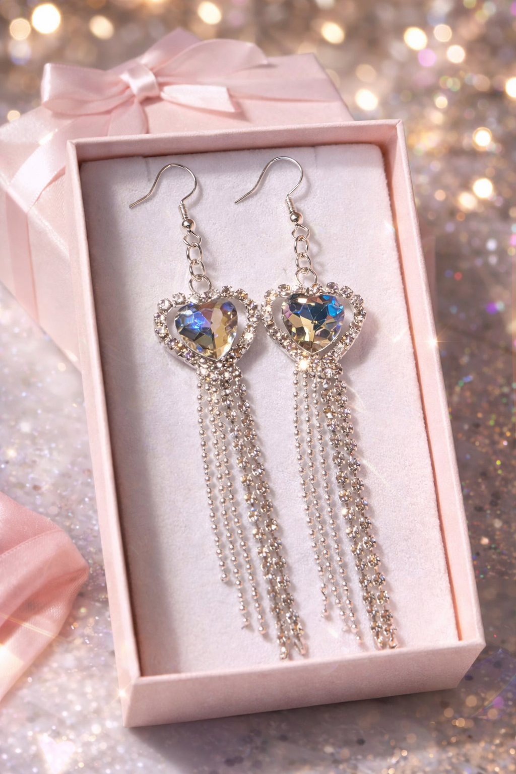 Rhinestone Heart Earrings