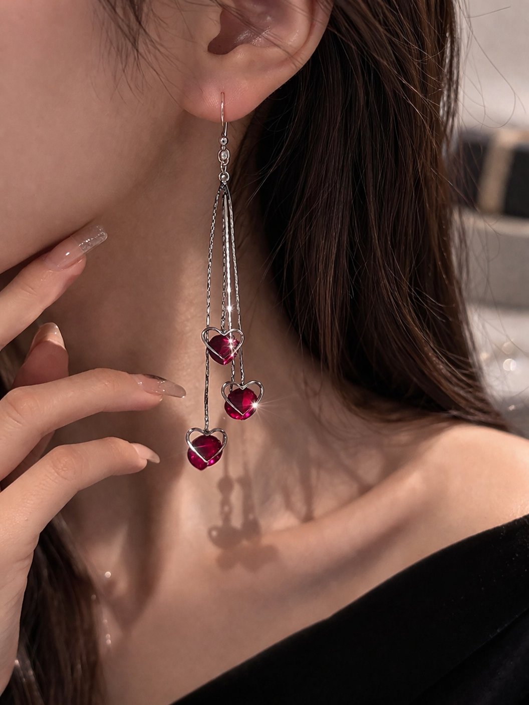 Pink Heart Earrings