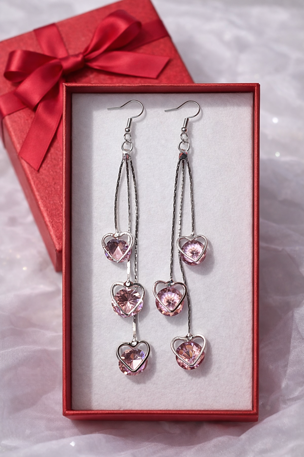 Pink Heart Earrings