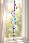 Spiral Blue and Pink Teddy Suncatcher